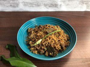 Wild garlic lamb pulao