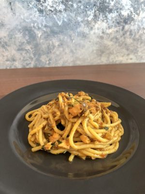 Spicy Salmon Spaghetti