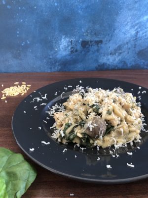Instant Pot creamy chicken and mushroom orzotto