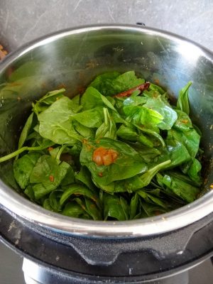 Mix in the spinach