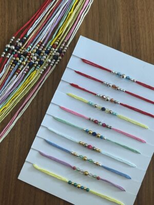 Handmade multi-coloured Rakhi made in the UK